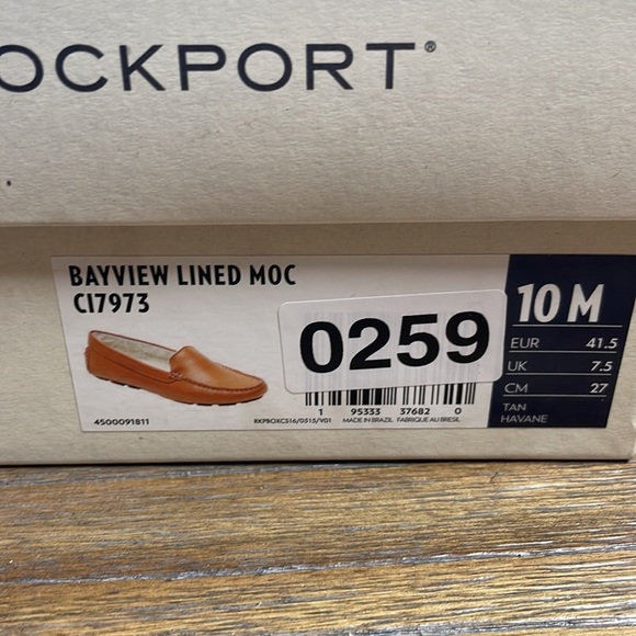 Rockport Bayview Leather Faux Fur Slip-On Shoes - Brown - Loafers Size US 11 - Picture 9 of 9